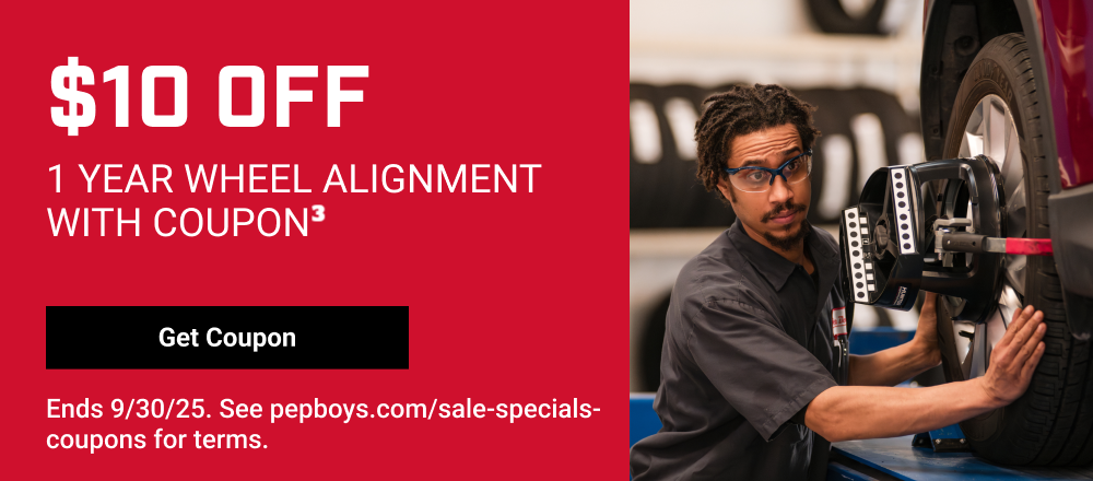 $10 OFF 1 YEAR WHEEL ALIGNMENT(3)