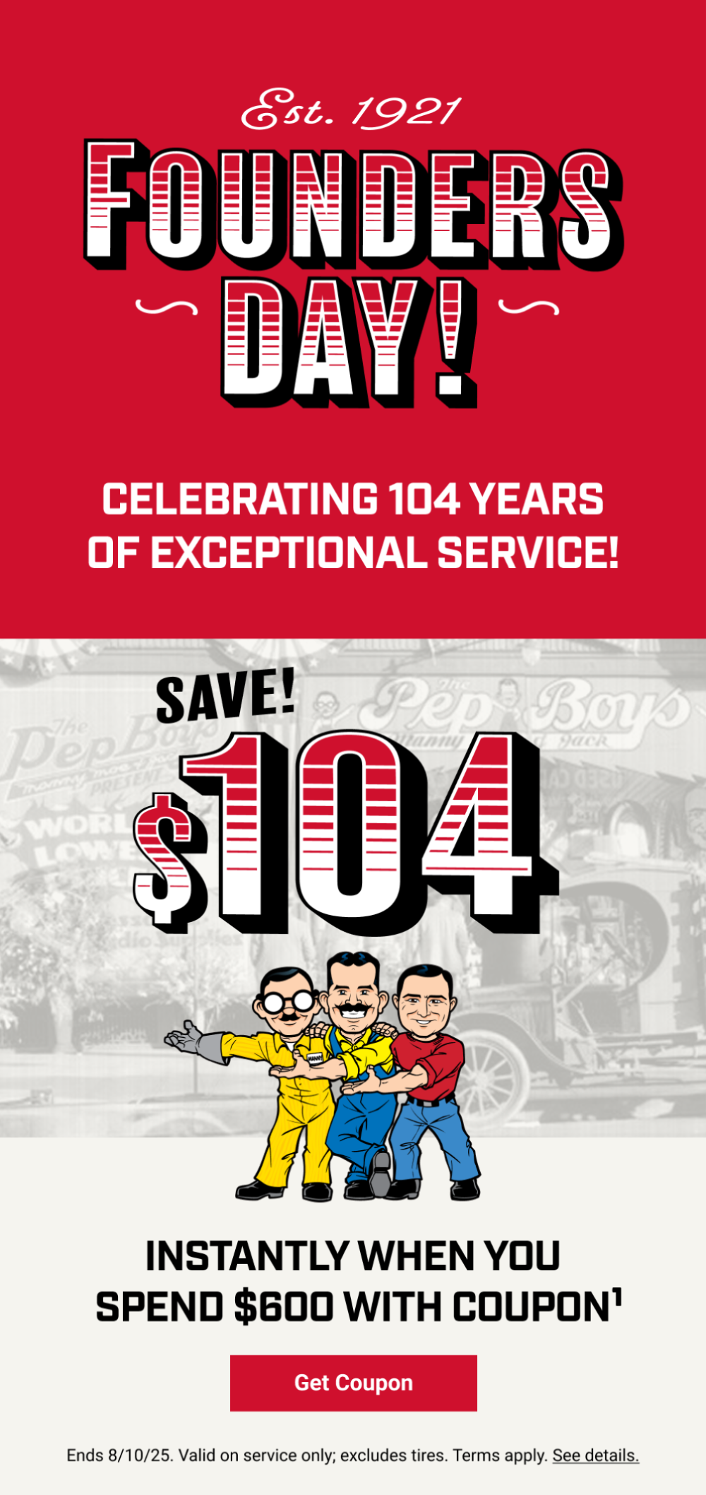 SAVE $104 INSTANTLY WHEN YOU SPEND $600(1)