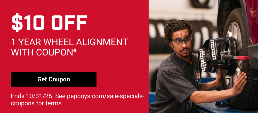 $10 OFF 1 YEAR WHEEL ALIGNMENT WITH COUPON(4)