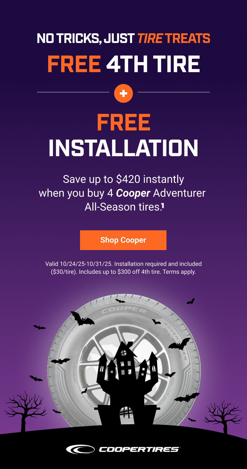 FREE 4TH TIRE + FREE INSTALLATION(1)