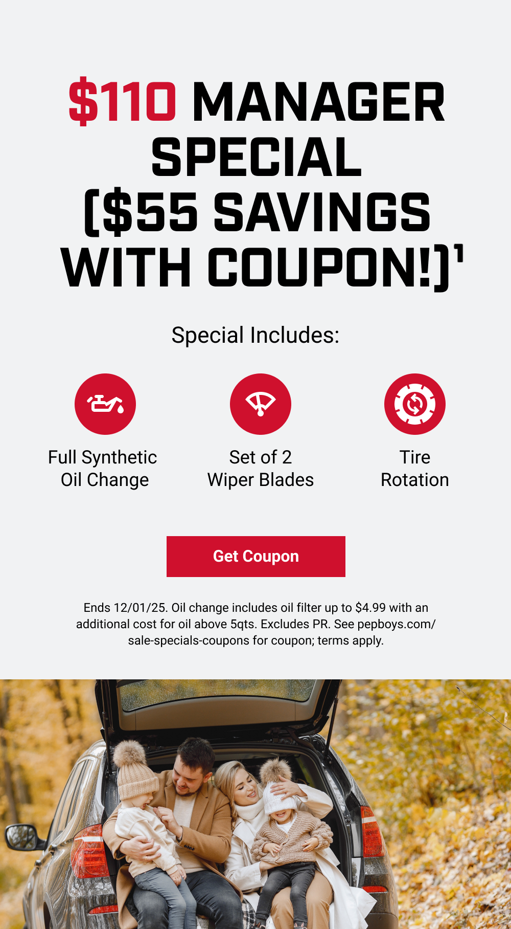 $110 MANAGER SPECIAL ($55 SAVINGS WITH COUPON!)(1)