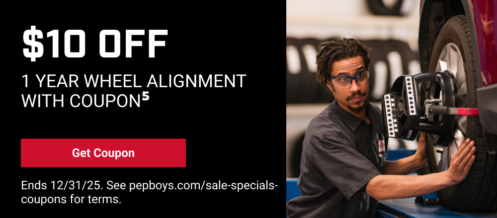 $10 OFF 1 YEAR WHEEL ALIGNMENT(5)