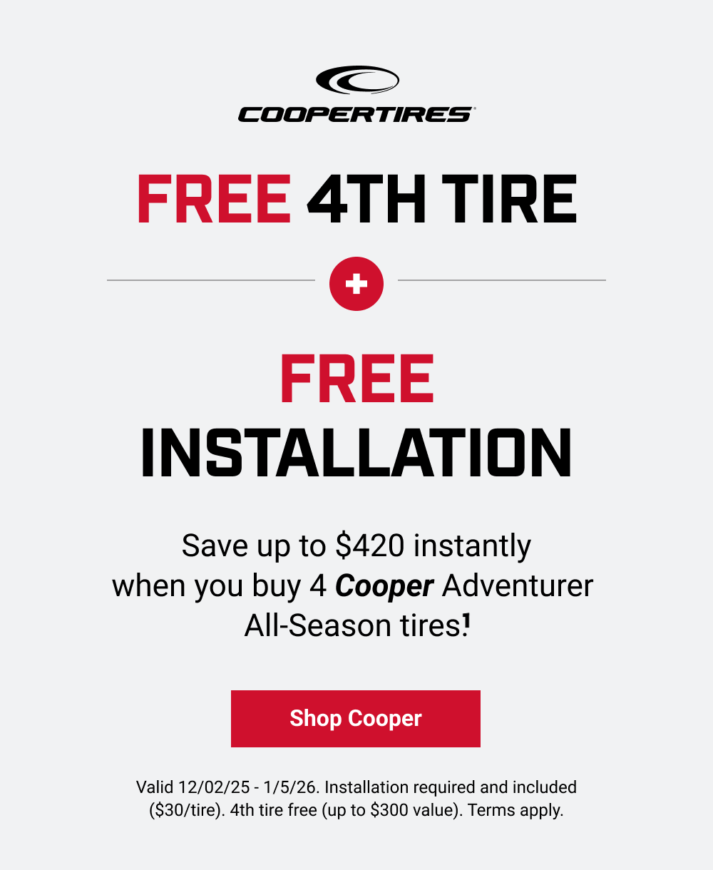 FREE 4TH TIRE + FREE INSTALLATION(1)