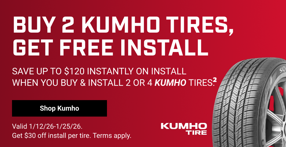 BUY 2 KUMHO TIRES, GET FREE INSTALL(2)