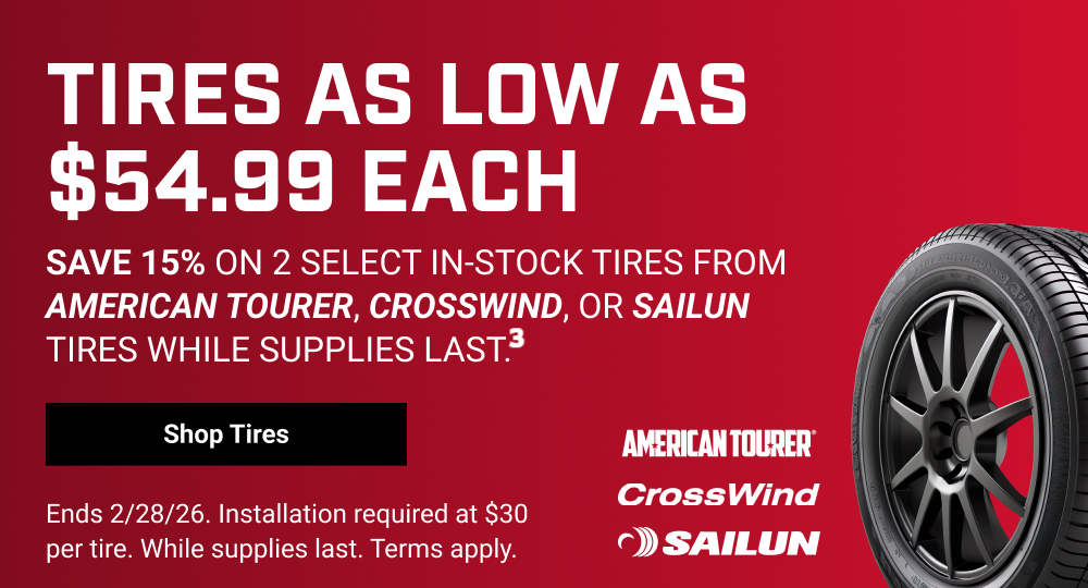 TIRES AS LOW AS $54.99 EACH(3)