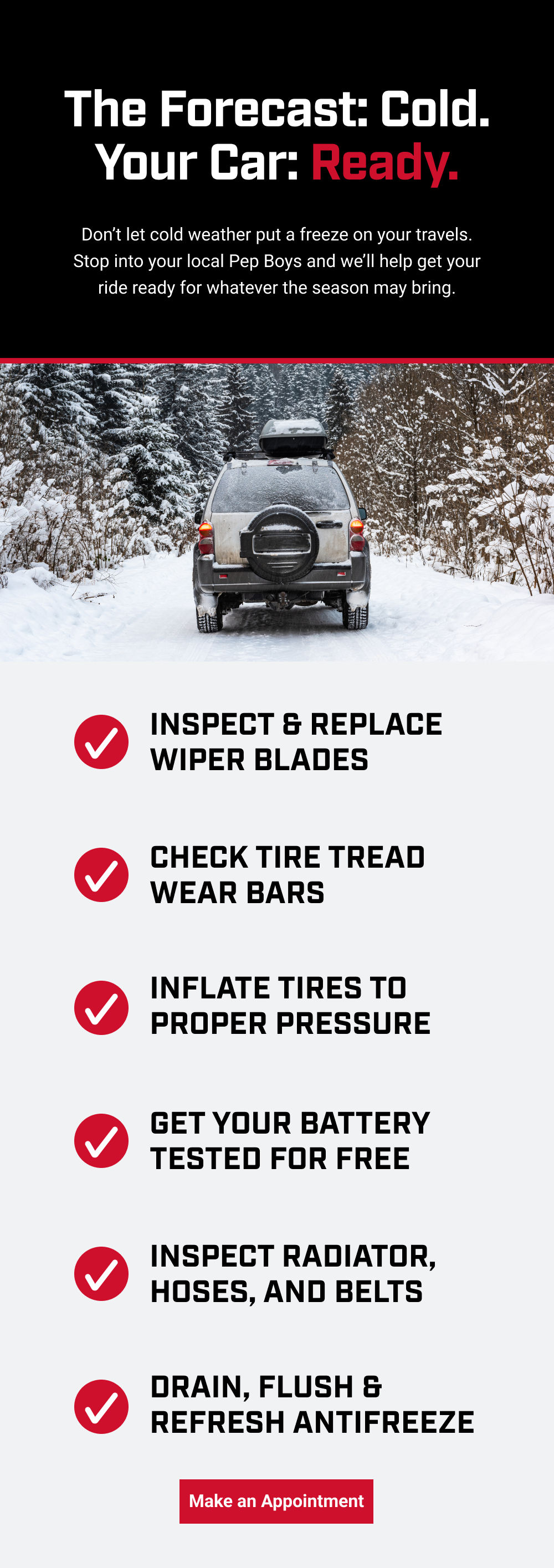Your Forecast: Cold. Your Car: Ready.