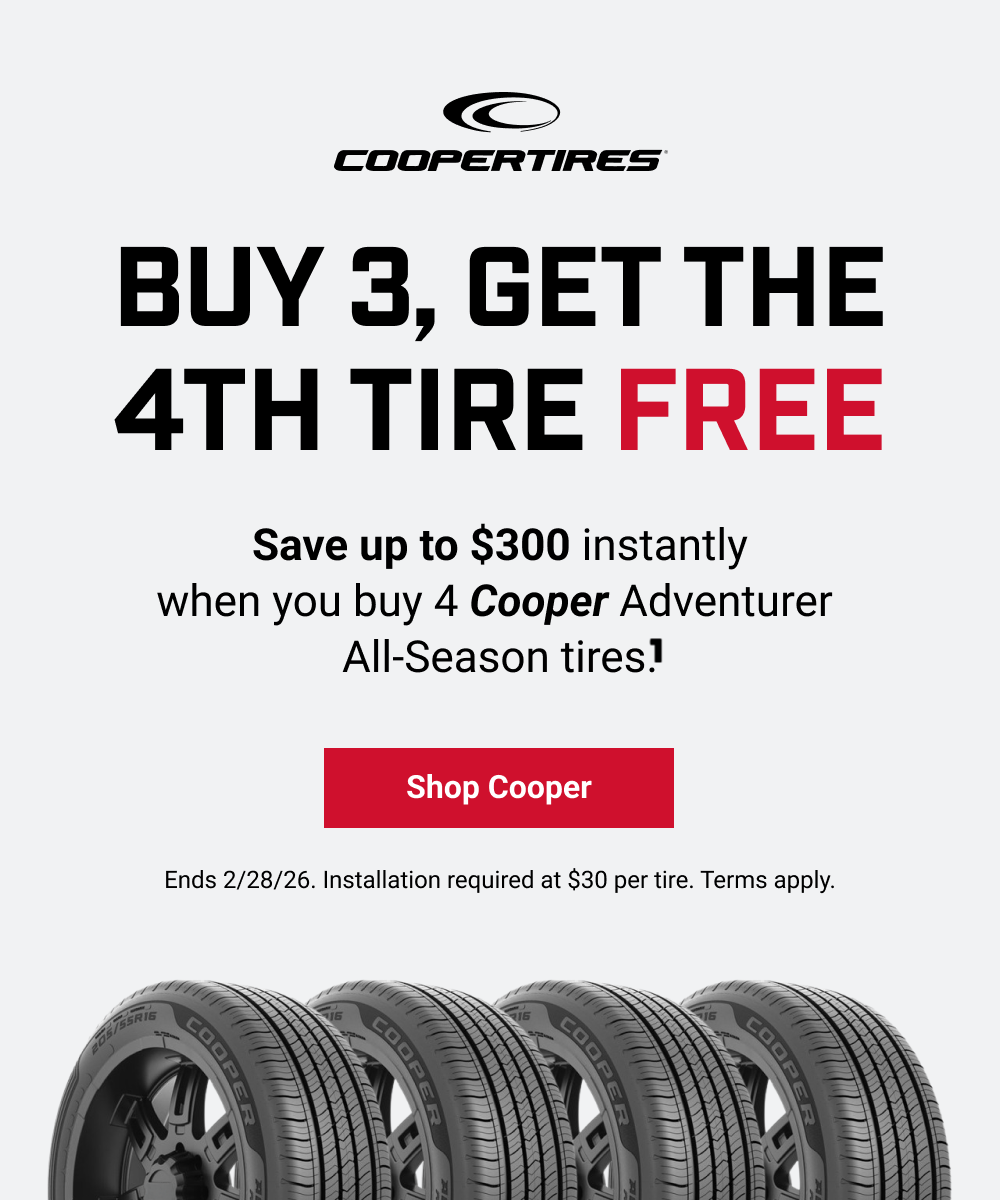 BUY 3, GET THE 4TH TIRE FREE(1)