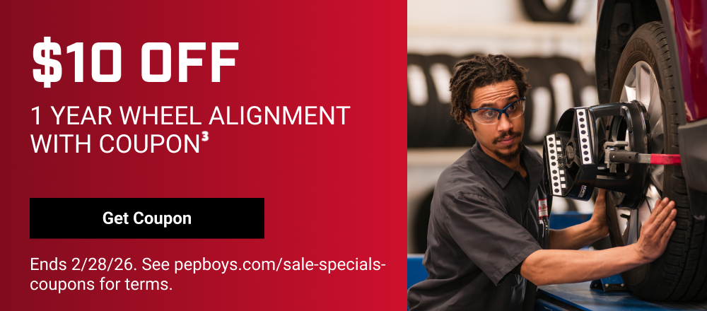 $10 OFF 1 YEAR WHEEL ALIGNMENT(3)
