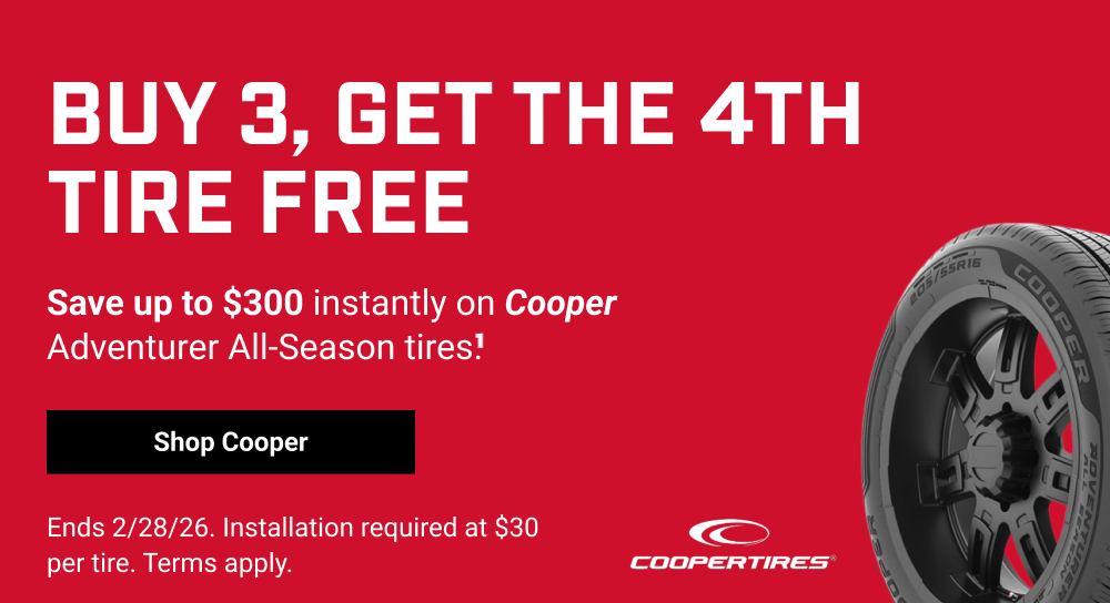 BUY 3, GET THE 4TH TIRE FREE(1)