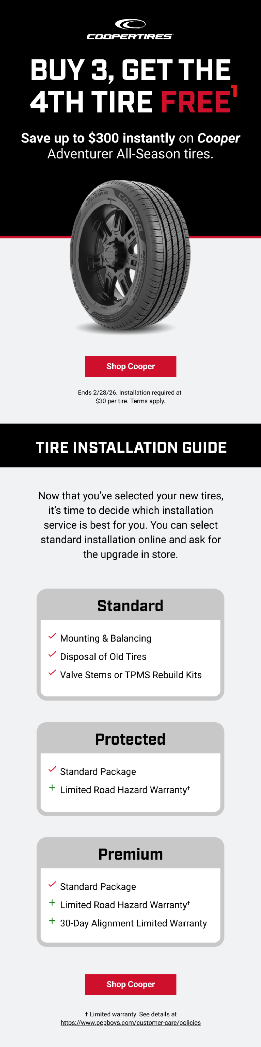 BUY 3, GET THE 4TH TIRE FREE(1)