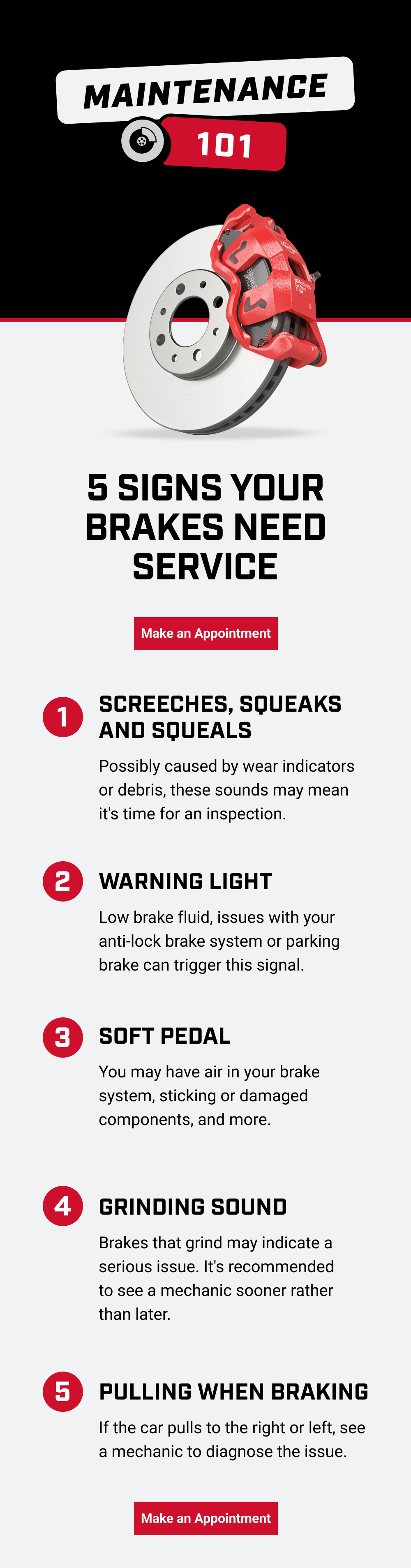 5 SIGNS YOUR BRAKES NEED SERVICE