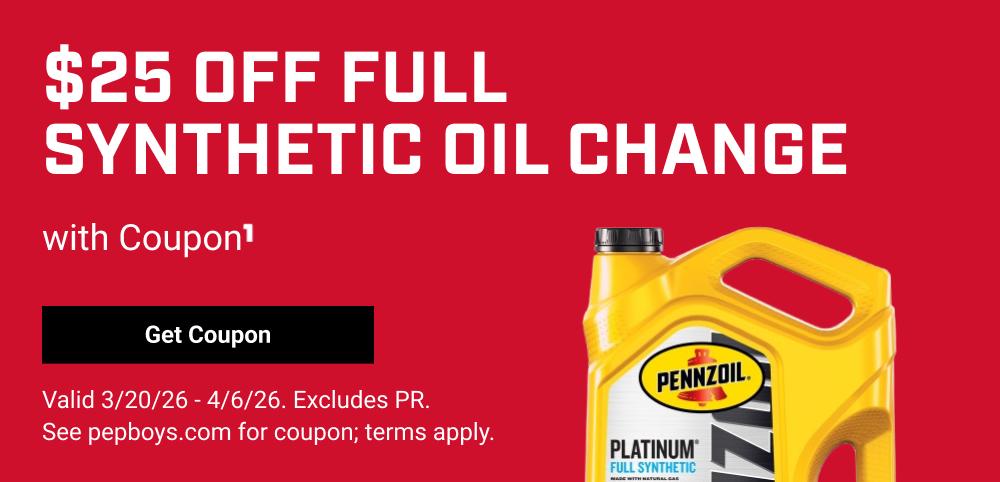 $25 OFF FULL SYNTHETIC OIL CHANGE(1)