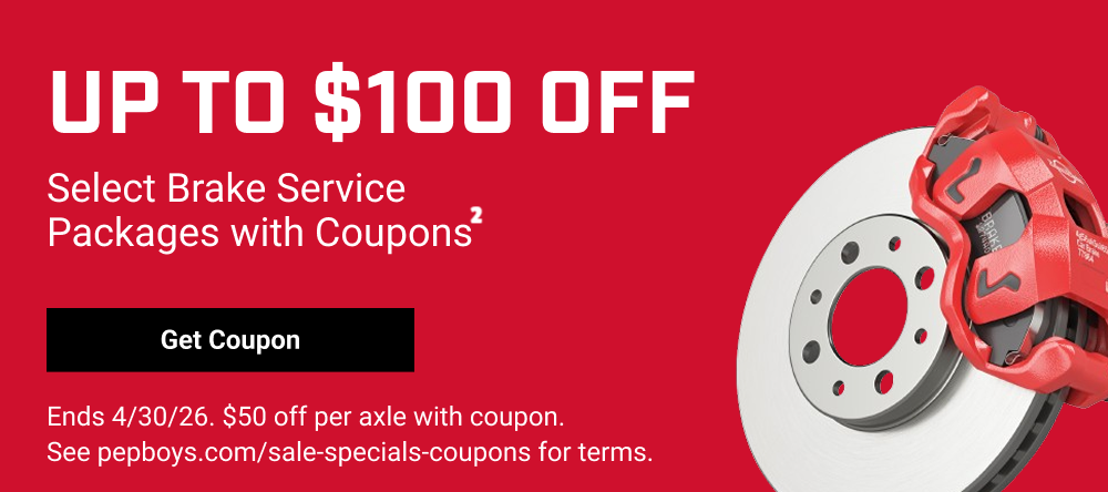 UP TO $100 OFF SELECT BRAKE SERVICE PACKAGES WITH COUPONS(2)