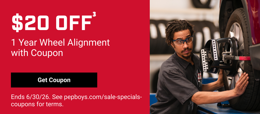 $20 OFF 1 YEAR WHEEL ALIGNMENT WITH COUPON(3)