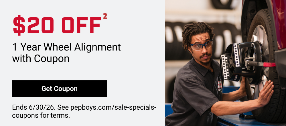 $20 OFF 1 YEAR WHEEL ALIGNMENT WITH COUPON(2)