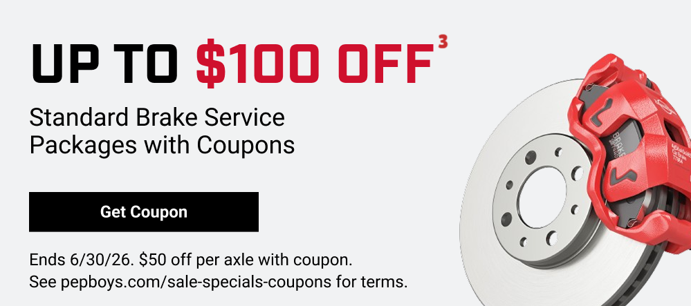 UP TO $100 OFF STANDARD BRAKE SERVICE PACKAGES WITH COUPONS(3)
