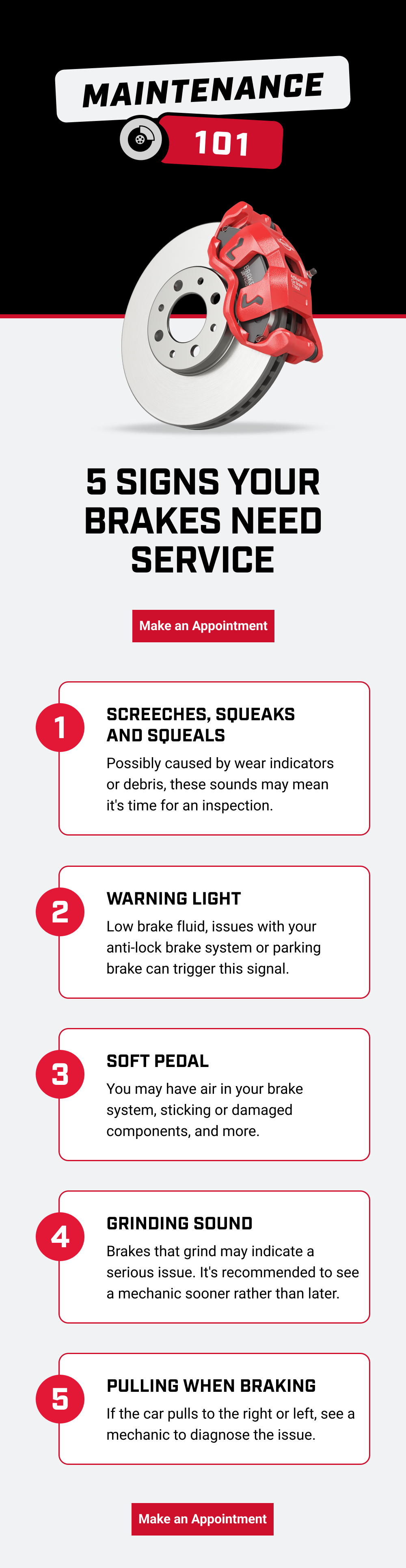 MAINTAINANCE 101 5 SIGNS YOUR BRAKES NEED SERVICE