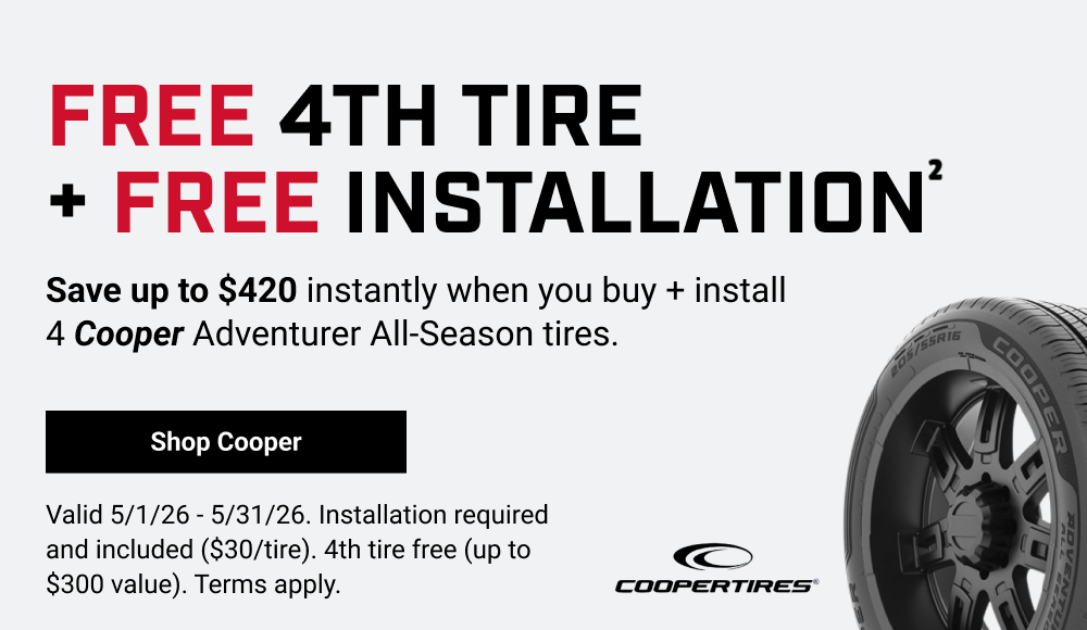FREE 4TH TIRE + FREE INSTALLATION COOPER TIRE(2)