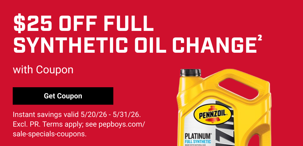 $25 OFF FULL SYNTHETIC OIL CHANGE WITH COUPON(2)
