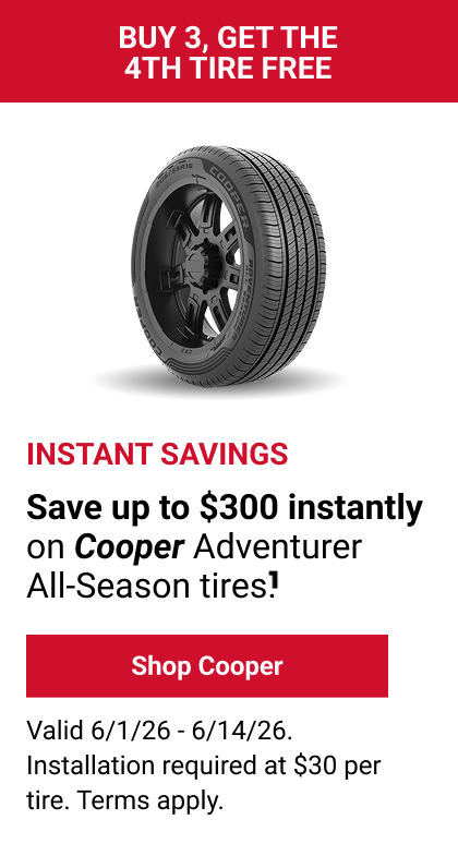 BUY 3, GET THE 4TH TIRE FREE(1)