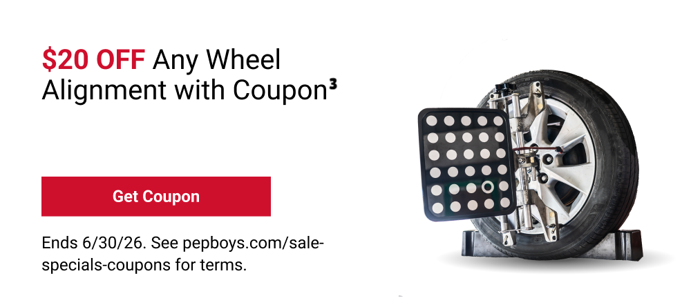 $20 OFF ANY WHEEL ALIGNMENT WITH COUPON(3)
