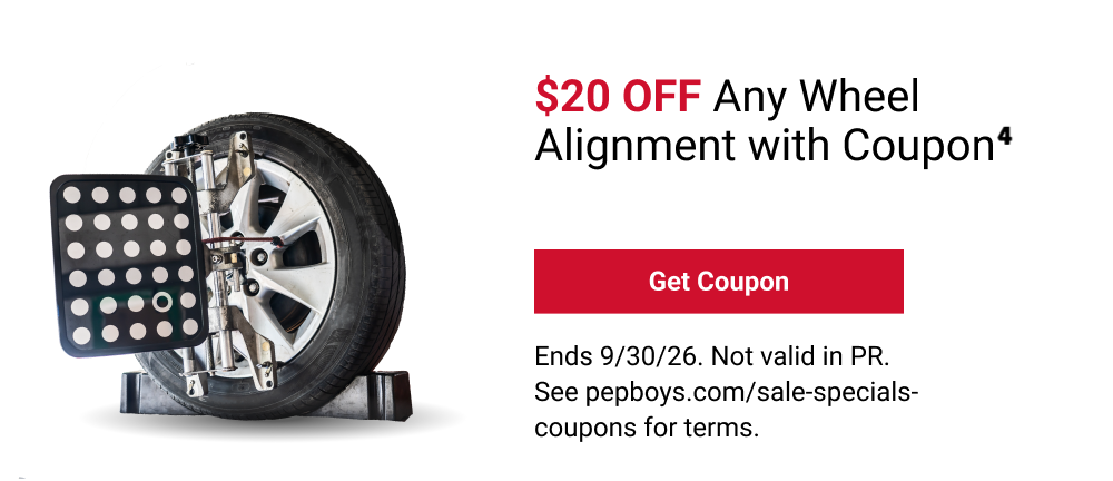 $20 OFF ANY WHEEL ALIGNMENT WITH COUPON(4)