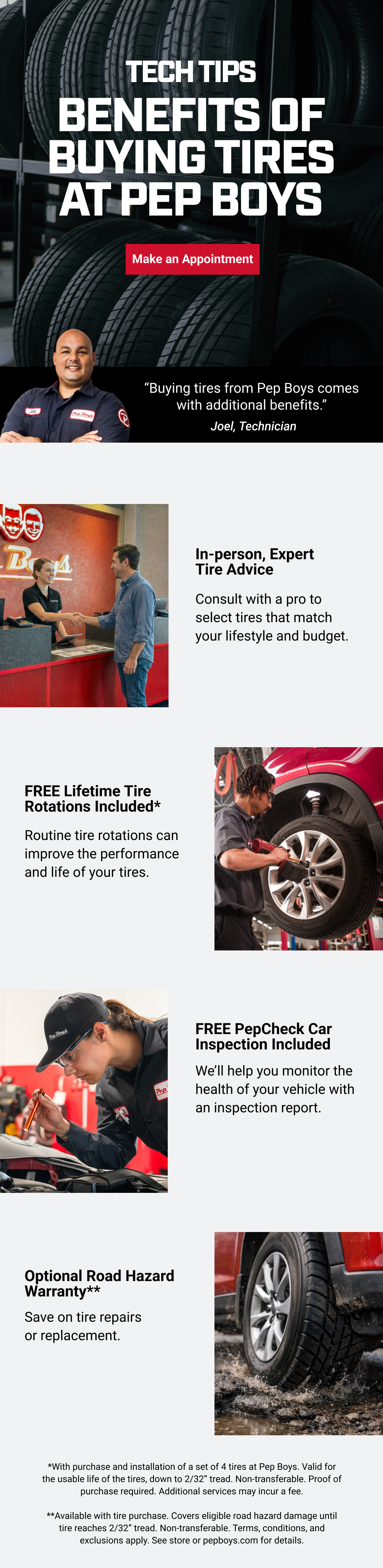 BENEFITS OF BUYING TIRES AT PEP BOYS