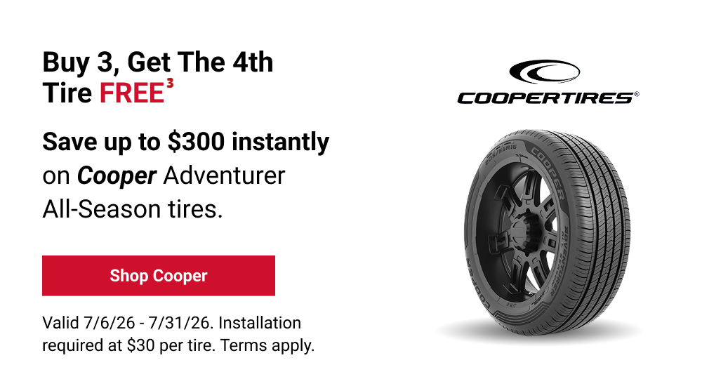 BUY 3, GET FREE 4TH TIRE FREE COOPER TIRE (3)