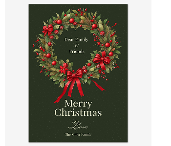 Wreath of Joy Holiday Card
