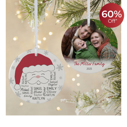 Santa Repeating Name Ornament