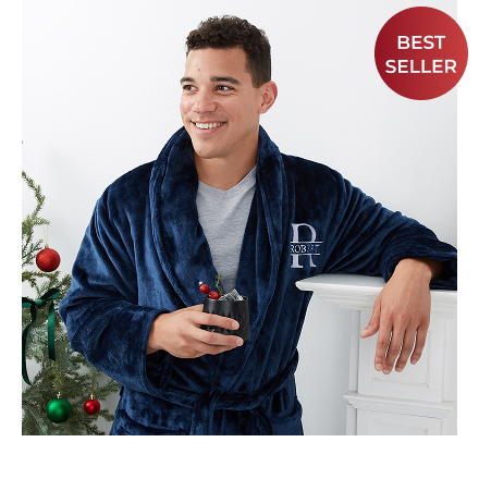 Lavish Last Name Embroidered Fleece Robe