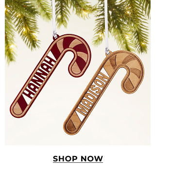 Candy Cane Wood Ornament