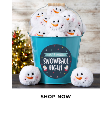 Warm Winter Wishes Snowball Fight Metal Bucket