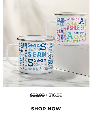 Trendy Repeating Name Enamel Mug