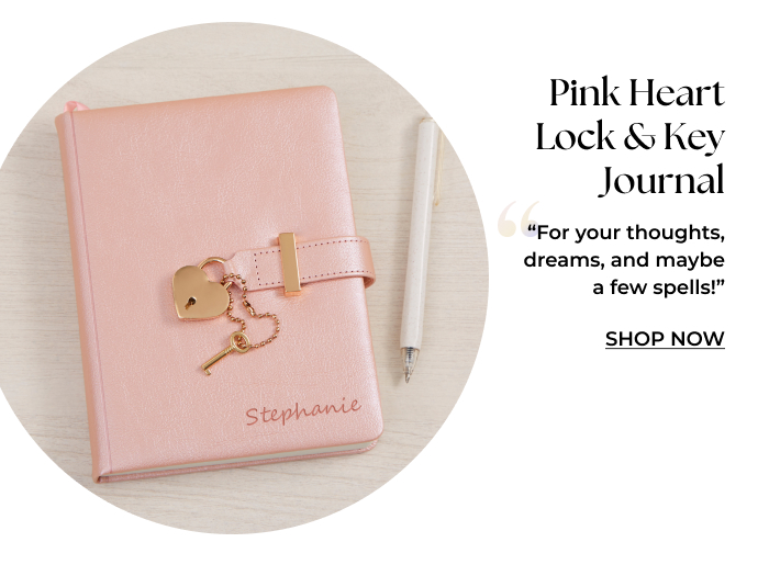 Personalization Mall Pink Heart Lock & Key Journal