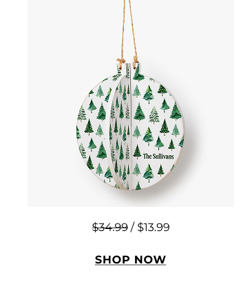 Holiday Pattern 3D Wood Ornament