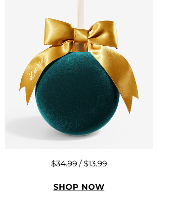 Holiday Bow-Tied Velvet Ball Ornament