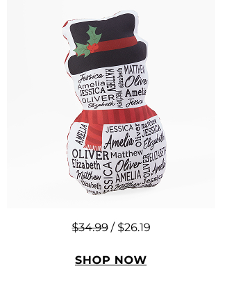 Snowman Repeating Name Character Throw Pillow