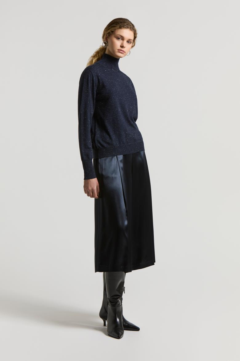 trouser skirt blue satin