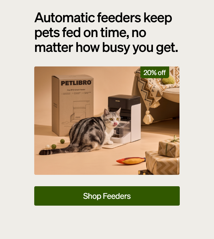 Automatic feeders keep pets fed on time, no matter how busy you get.