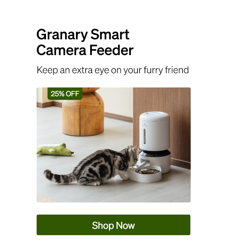 Granary Smart Camera Feeder Keep an extra eye on your furry friend