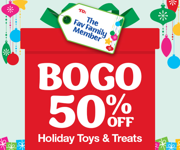 BOGO 50% Off Holiday Toys & Treats
