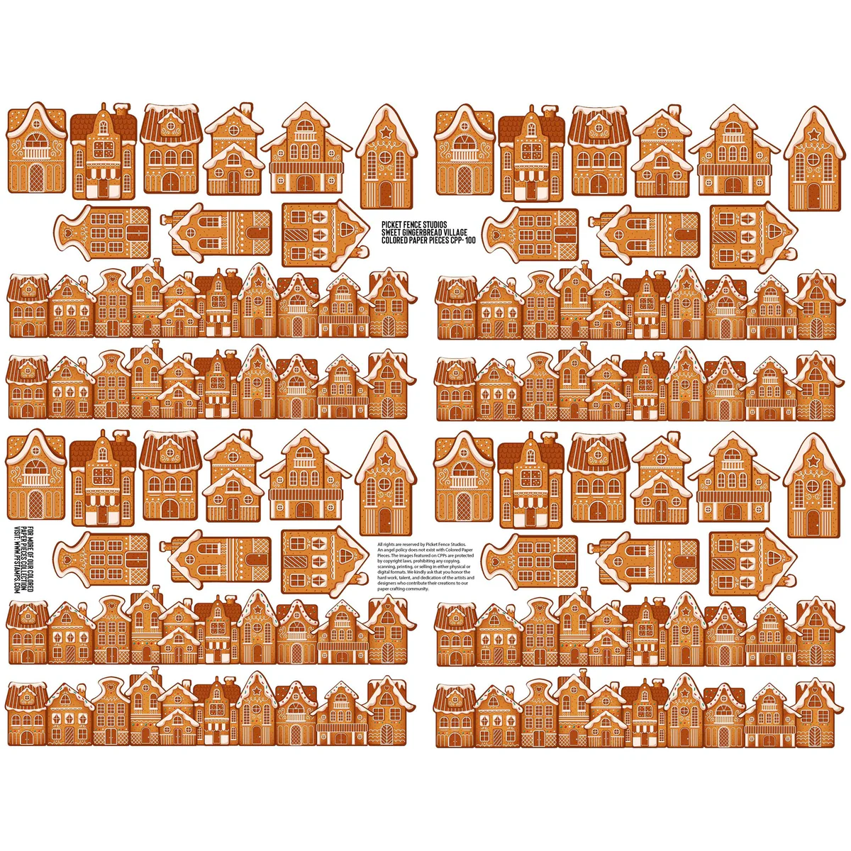 Colored Paper Pieces - A Sweet Gingerbread Village - 40% off
