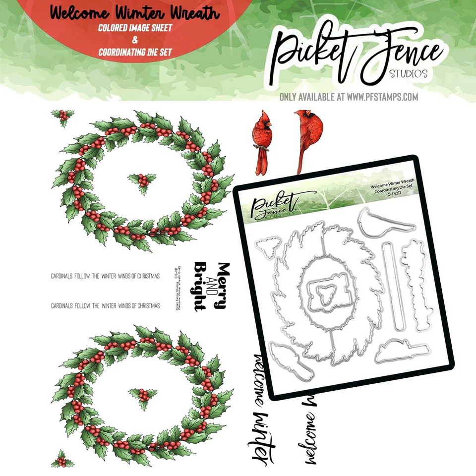 Black Friday Super Bundle: Welcome Winter Wreath Colored Image Sheet and Coordinating Die Set