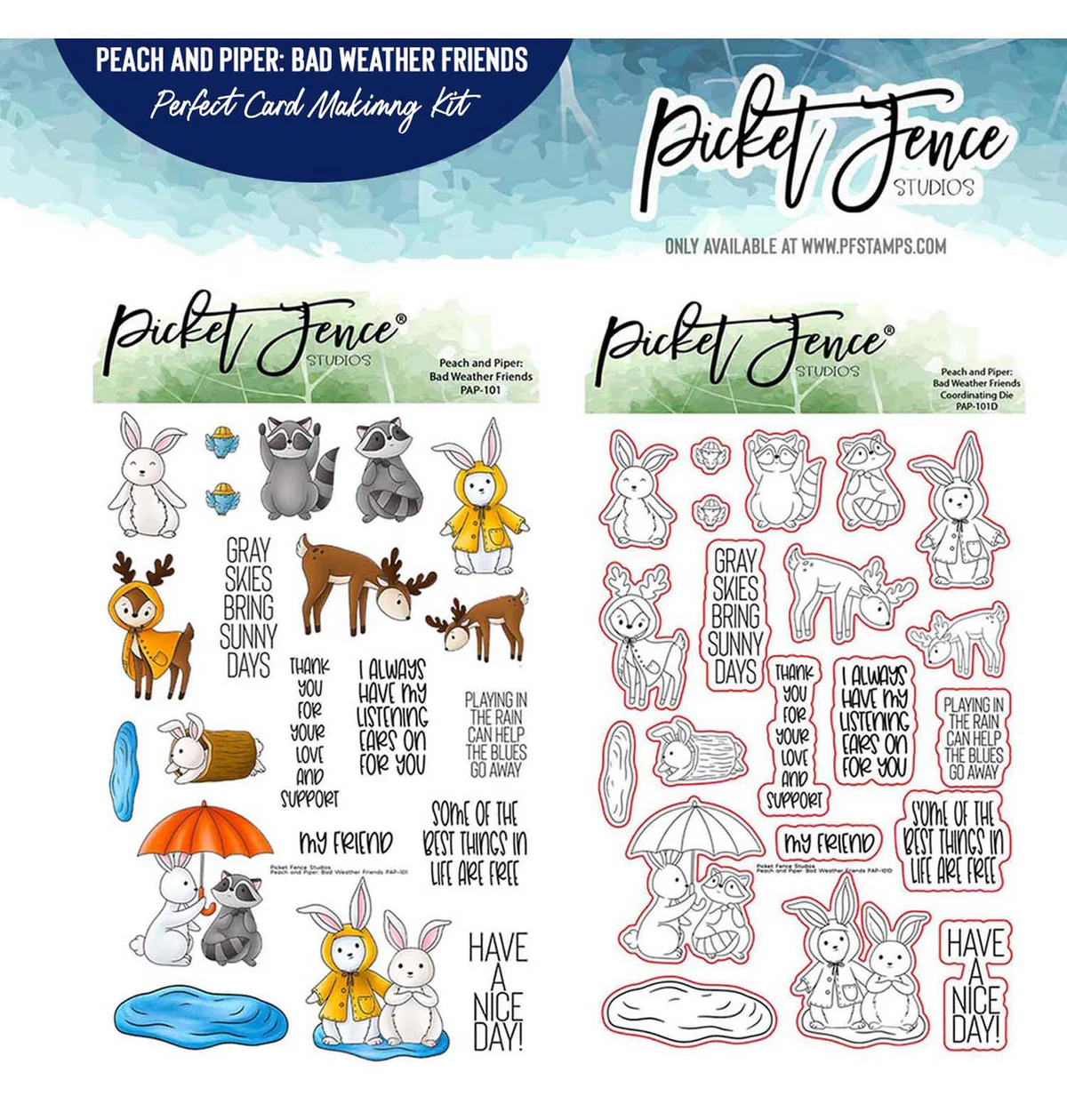 Perfect Card Making Kit: Peach and Piper: Bad Weather Friends -- Take $60 OFF
