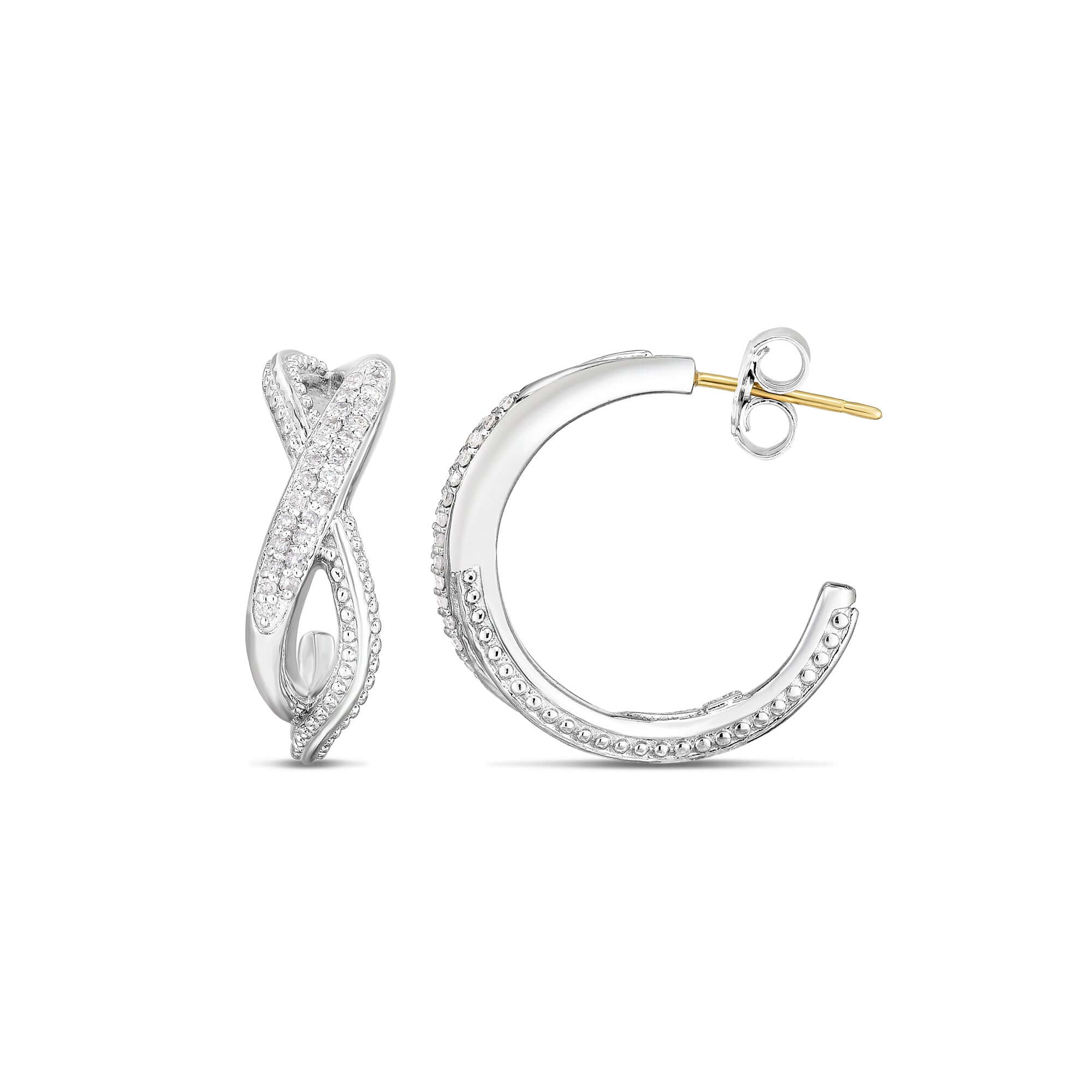 Image of Silver Prosecco Crossover Hoops