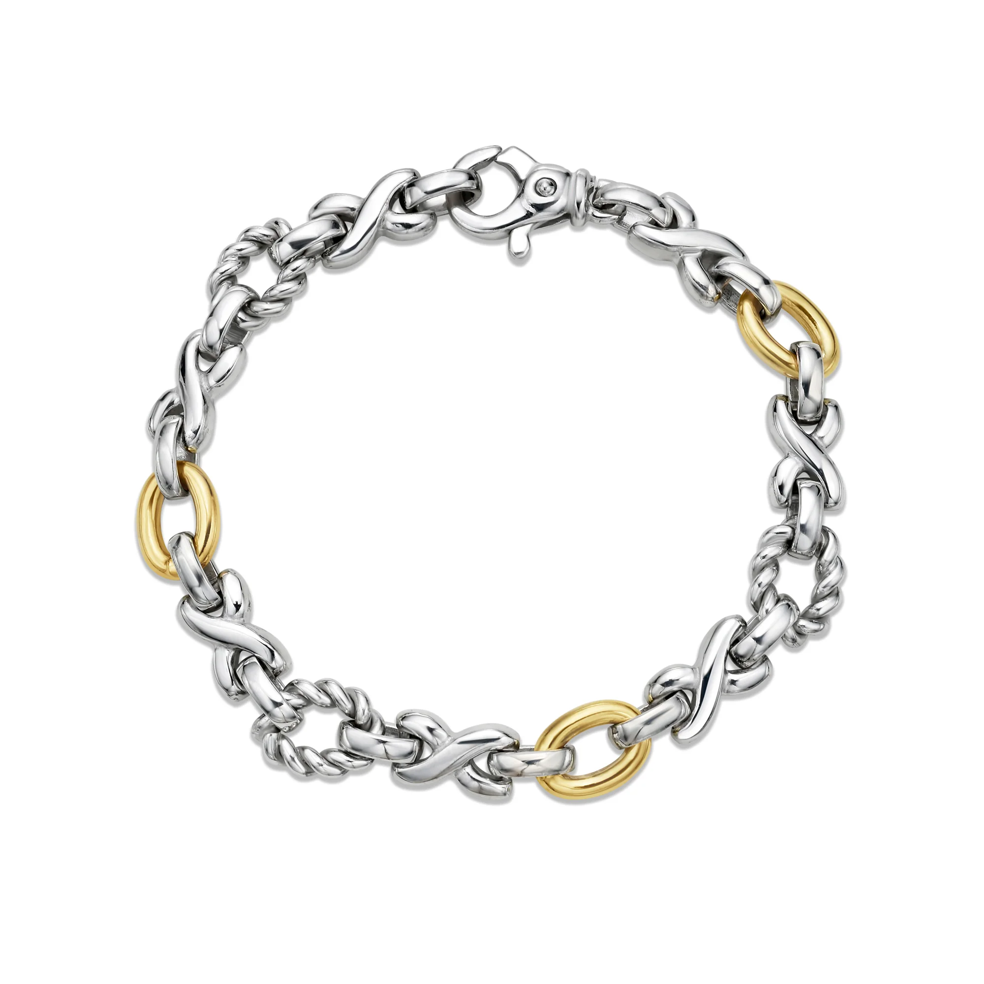 Image of Silver & 18K Gold XO Cable Bracelet