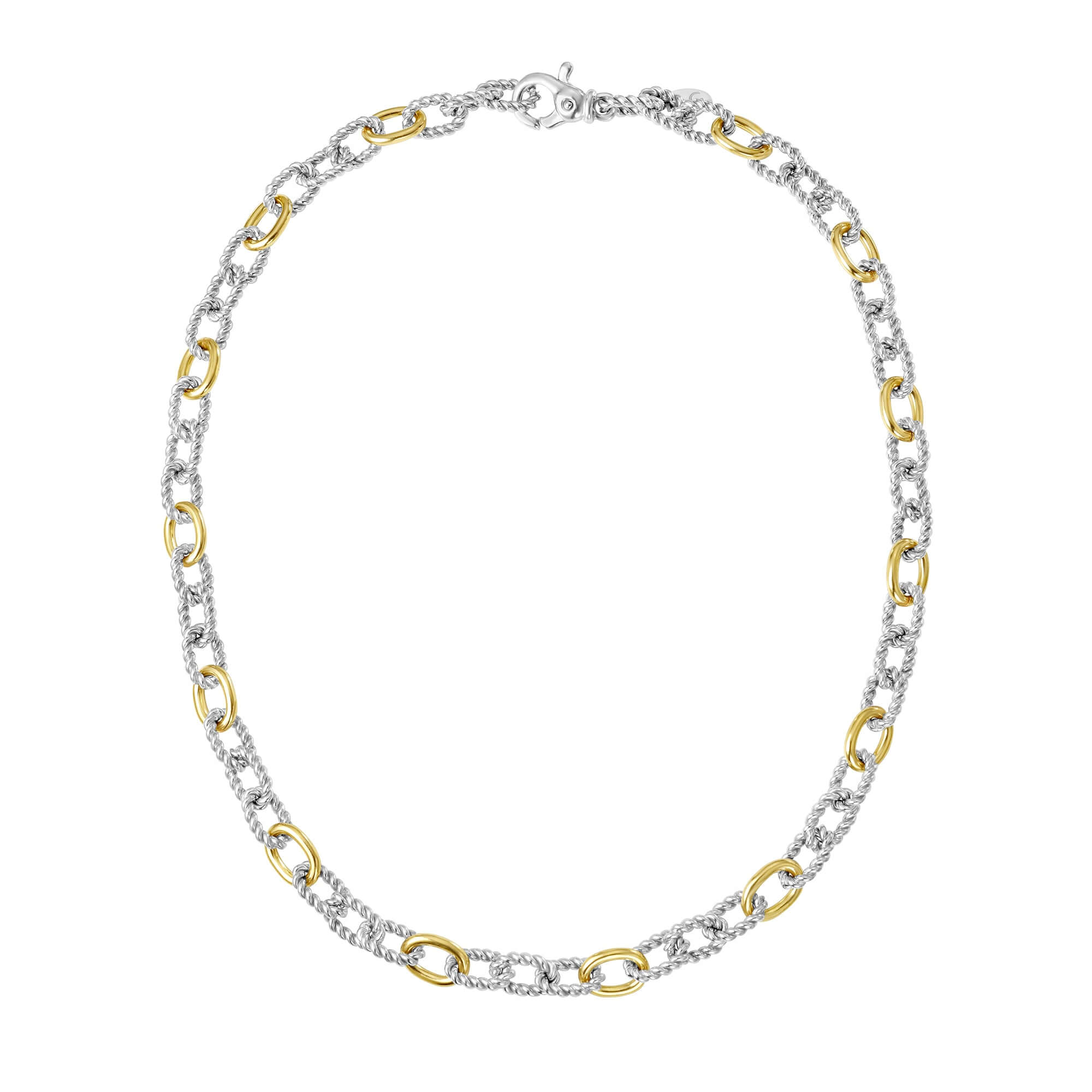 Image of Silver & 18K Gold San Zeno Italian Cable Necklace