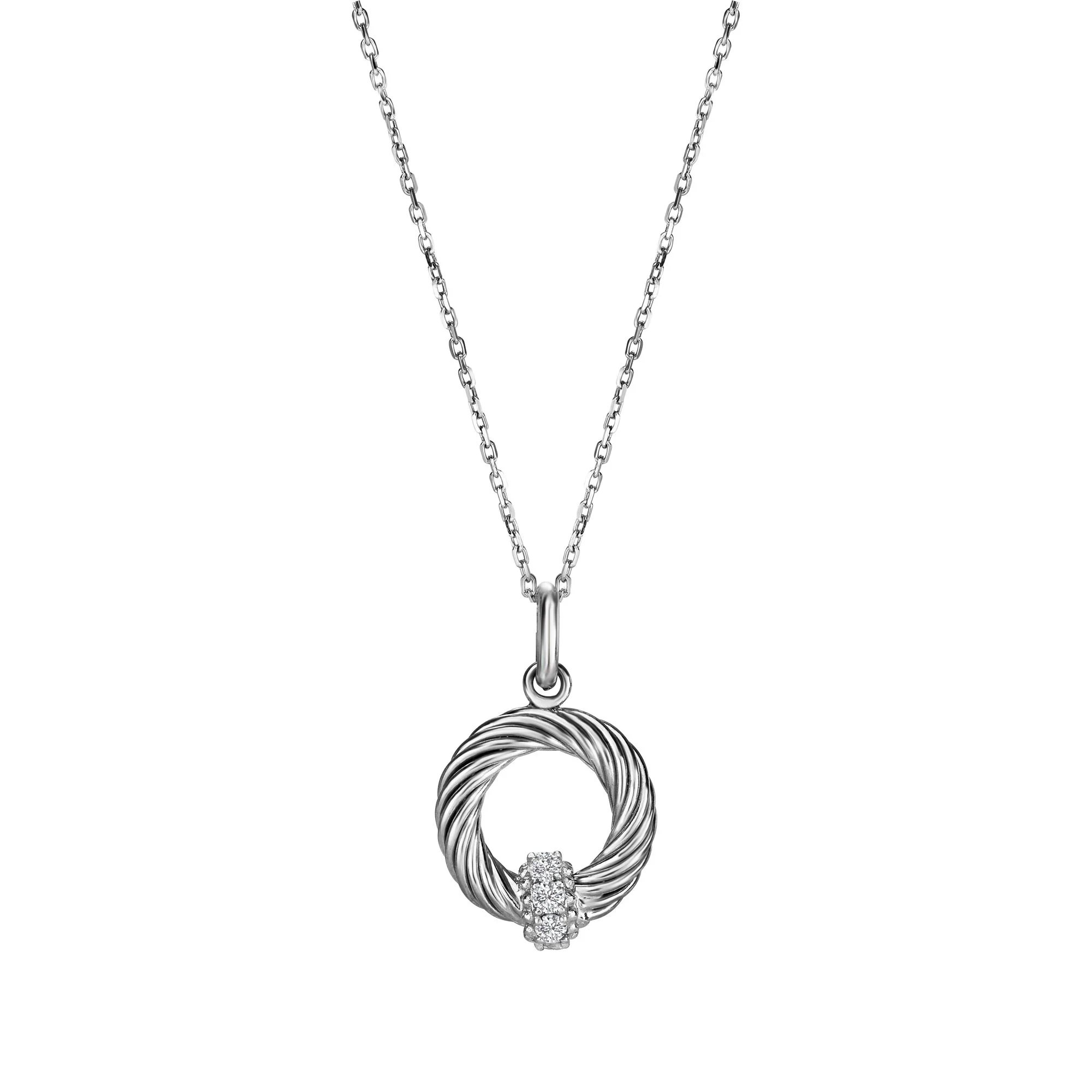 Image of Italian Cable Diamond Necklace