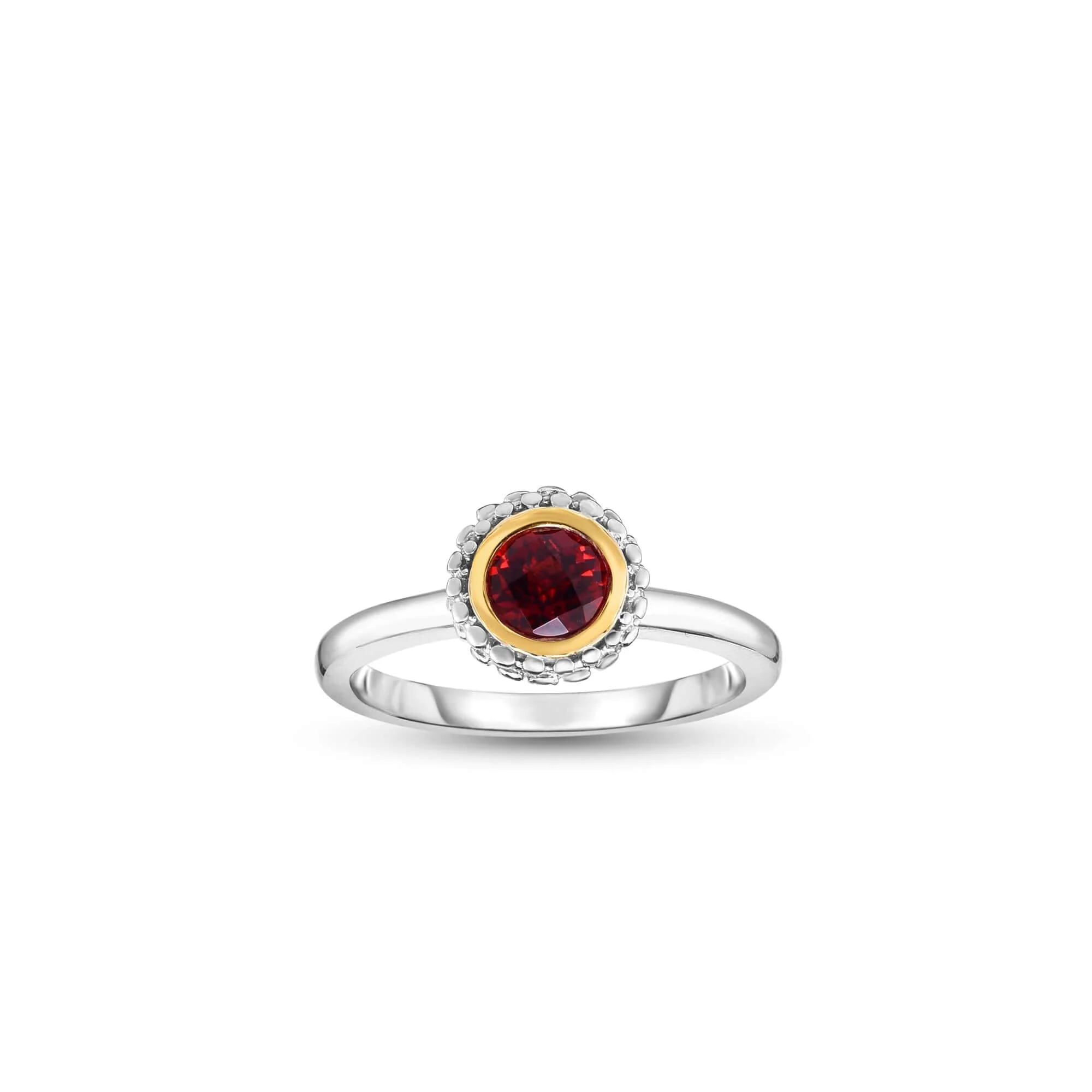 Image of Silver & 18K Gold Prosecco Garnet Ring